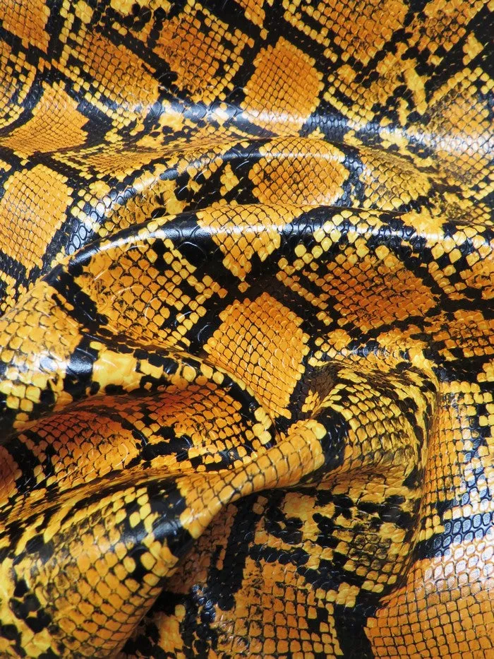 Desert Gold / Calico Python Snake Vinyl Fabric