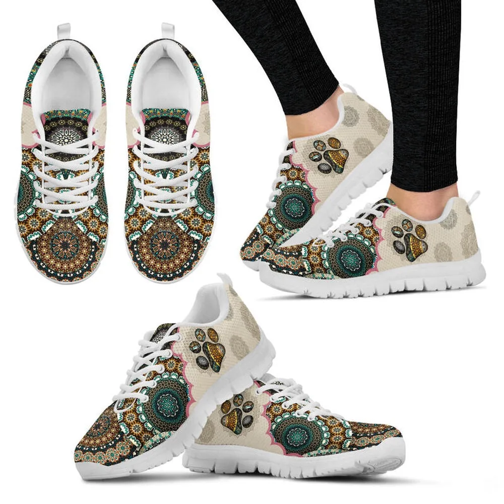 Dog Sneaker, Dog - Vintage Mandala Shoes Sky Sneakers, Dog Shoes