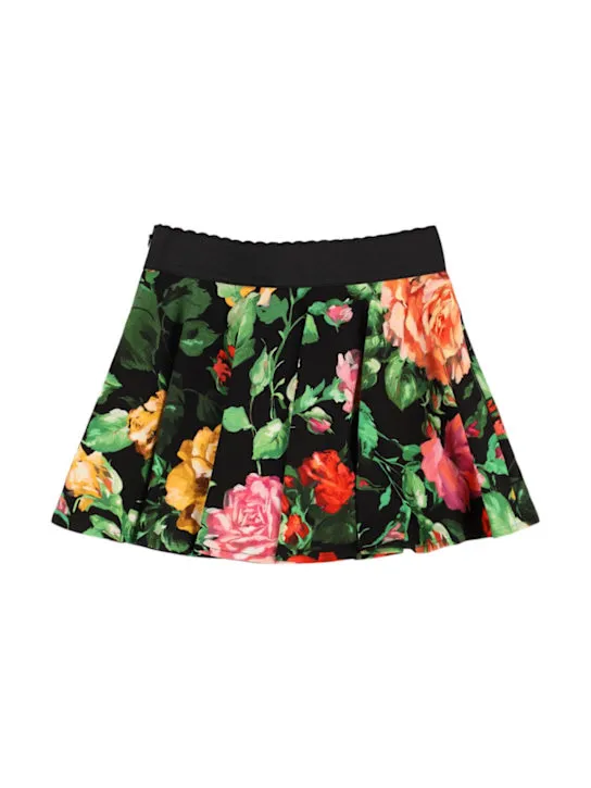 Dolce&amp;Gabbana   Printed stretch cotton skirt 