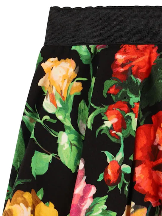 Dolce&amp;Gabbana   Printed stretch cotton skirt 