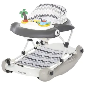 Dream On Me 2 in 1 Aloha Fun Activity Baby Walker and Rocker - Grey