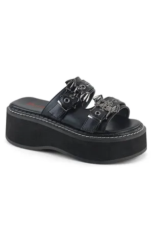 EMILY-100 Black Slide Sandals