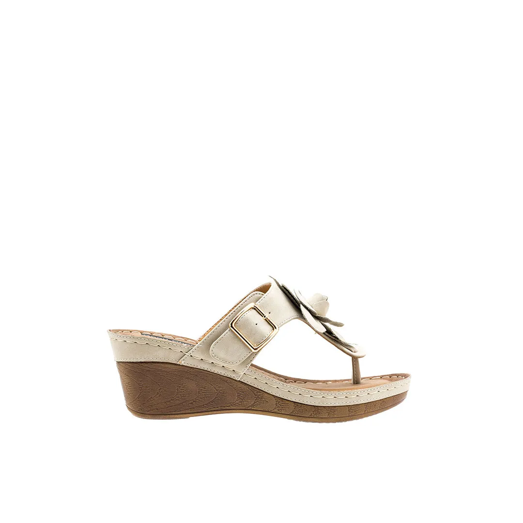 Flora Natural Wedge Sandals