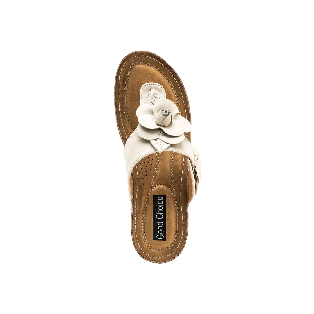 Flora Natural Wedge Sandals