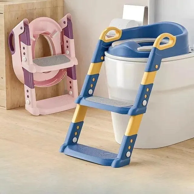 Foldable Multi-functional Kids’ Potty Training Ladder - Stepped Toilet Foot Stool for Boys and Girls