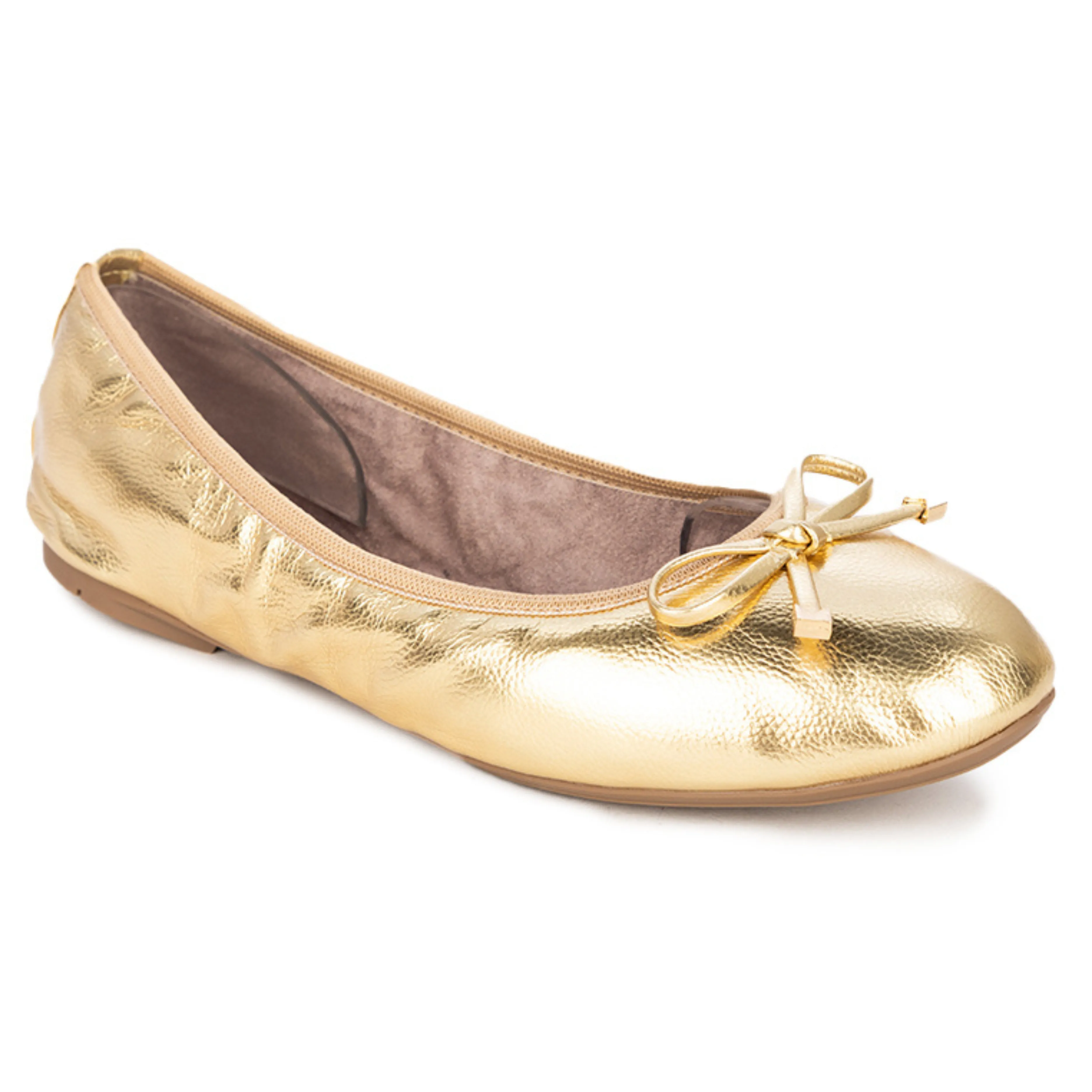 FRANKIE Ballet Flat Shoes - Gold Metallic