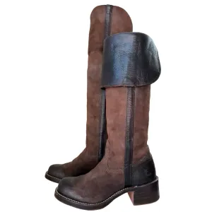 FRYE Vintage Campus Over the Knee OTK Brown Western Boots