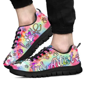 Fur Artist Tie Dye Love Heart Sneakers Shoes, Dog Print Shoes, Best Running Shoes, Unique Gifts For Dog Lovers