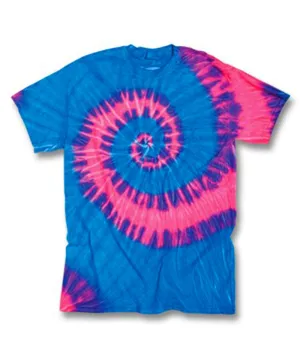 gildan tie-dye adult tides/waves tee - neon berry (3xl)