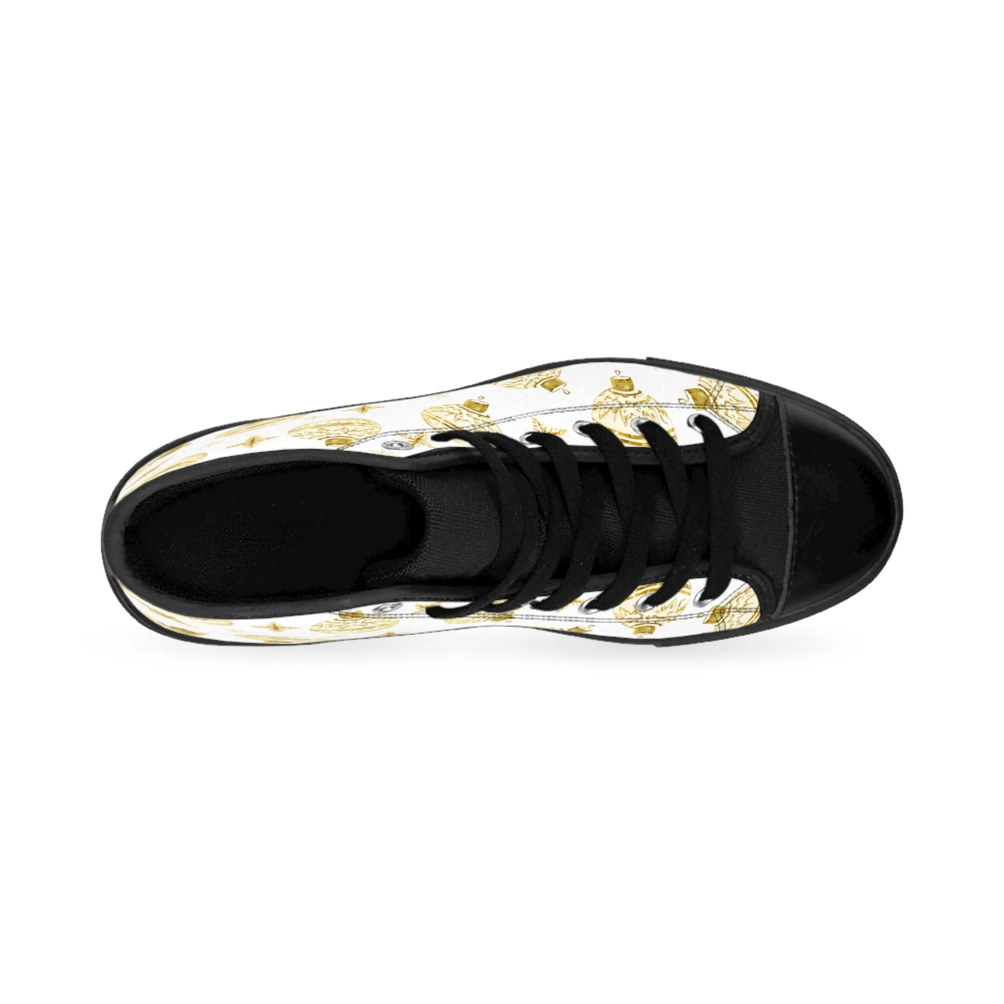 Golden Christmas Ball Ornament Women's Classic Sneakers