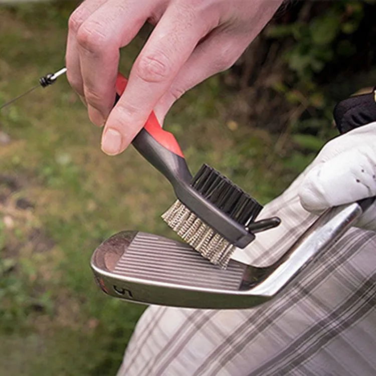 Golf Club Brush Ball Slot Cleaning Brush Cleaning Set(Black)