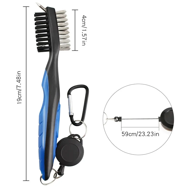 Golf Club Brush Ball Slot Cleaning Brush Cleaning Set(Black)