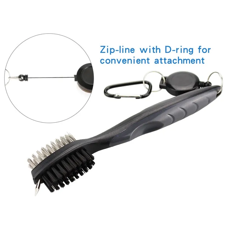 Golf Club Brush Ball Slot Cleaning Brush Cleaning Set(Black)