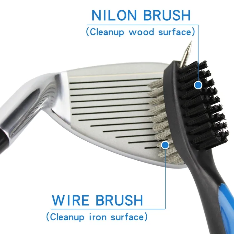 Golf Club Brush Ball Slot Cleaning Brush Cleaning Set(Black)