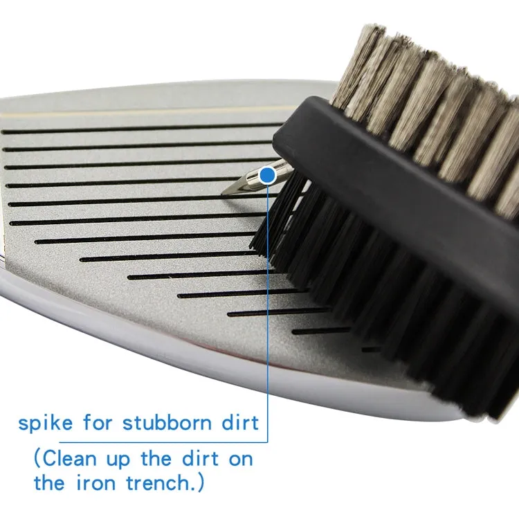 Golf Club Brush Ball Slot Cleaning Brush Cleaning Set(Black)