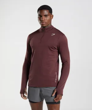 Gymshark Sport 1/4 Zip - Baked Maroon