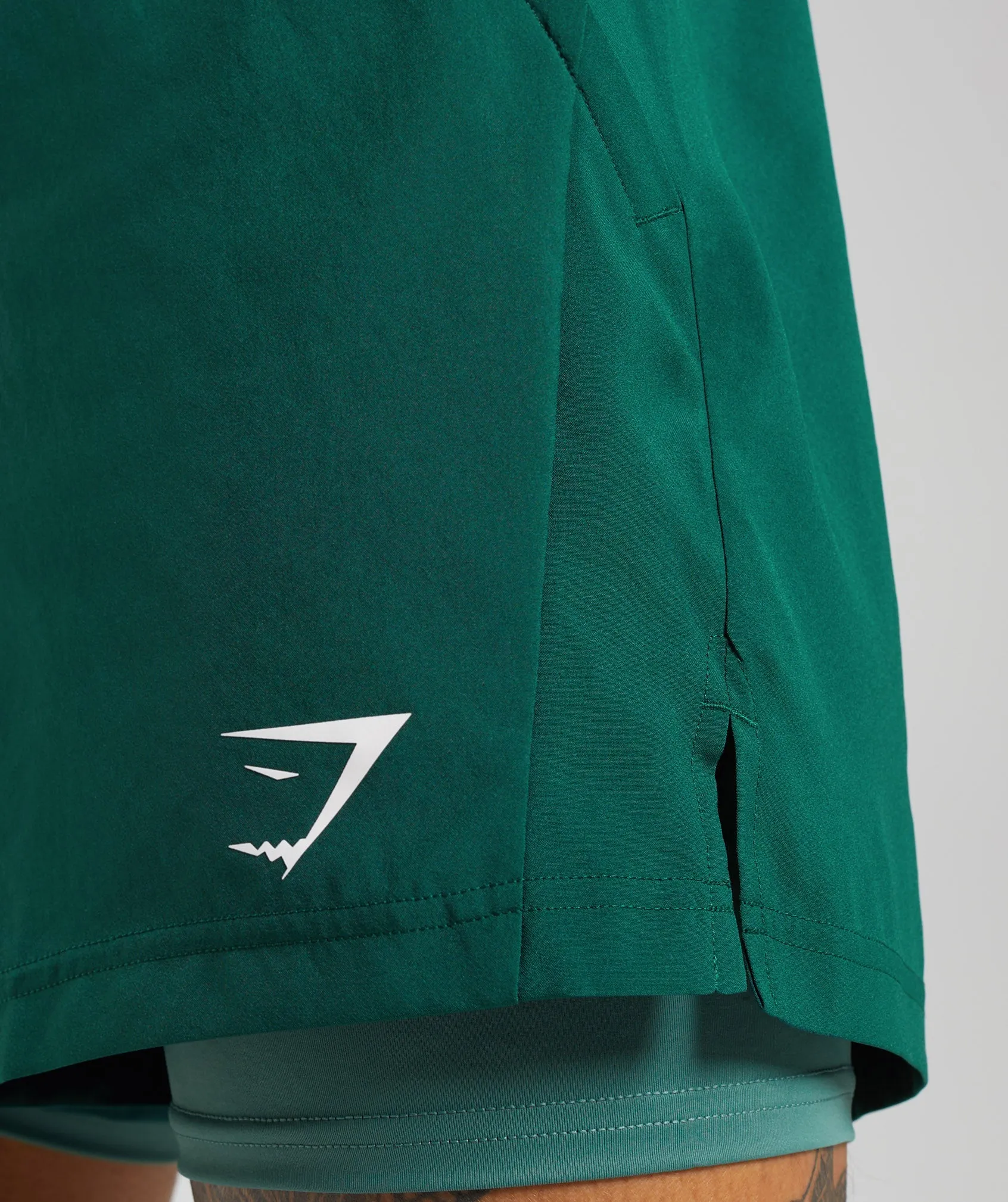 Gymshark Sport 5" 2 In 1 Shorts - Woodland Green/Hoya Green