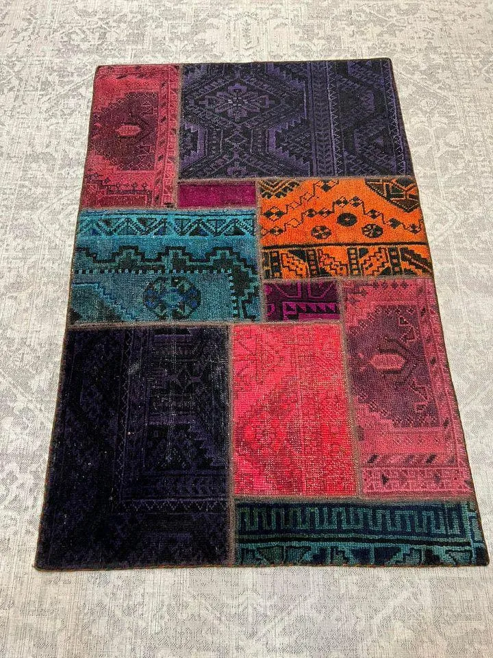 HAND KNOTTED PERSIAN PATCHWORK RUG 151X97 CM