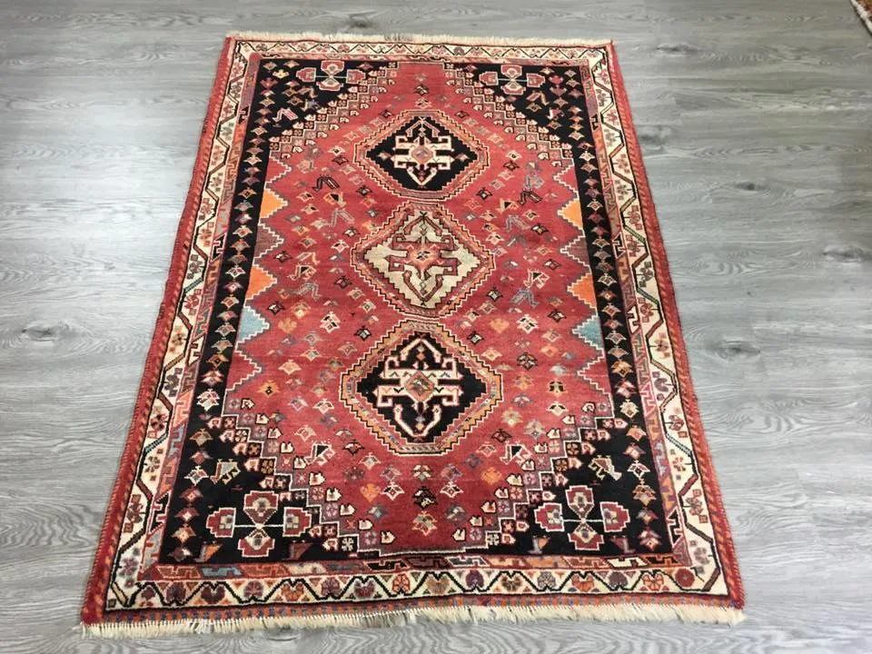 HAND KNOTTED PERSIAN SHIRAZ RUG 156X108 CM