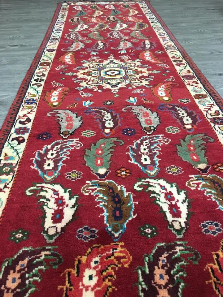 HAND KNOTTED PERSIAN SHIRAZ RUG RUNNER 295X 78 CM