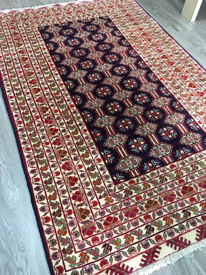 HAND KNOTTED PERSIAN TORKAMAN RUG 208X130 CM