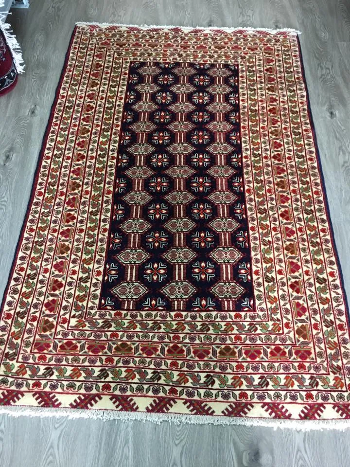 HAND KNOTTED PERSIAN TORKAMAN RUG 208X130 CM