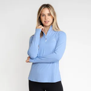 Heather Performance Q-Zip | Heather - Blue Jay/Frost Blue