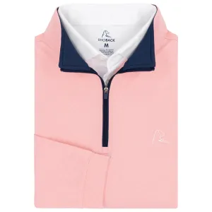 Heather Performance Q-Zip | Heather - Dogwood Pink/White