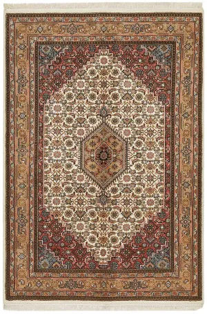 INDIAN HAND KNOTTED WOOL RUG 206X142CM