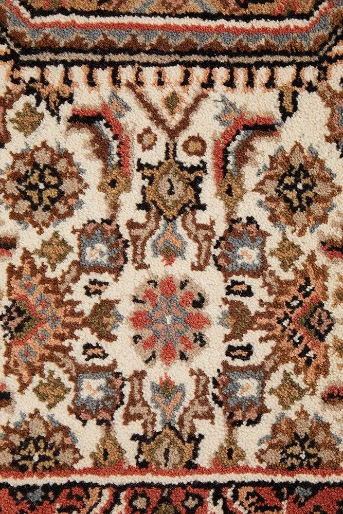 INDIAN HAND KNOTTED WOOL RUG 206X142CM