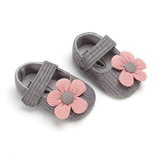 Infant Baby Girl Shoes, Flowers Baby Mary Jane Flats Princess Dress Shoes Soft Sole Baby Crib Shoes