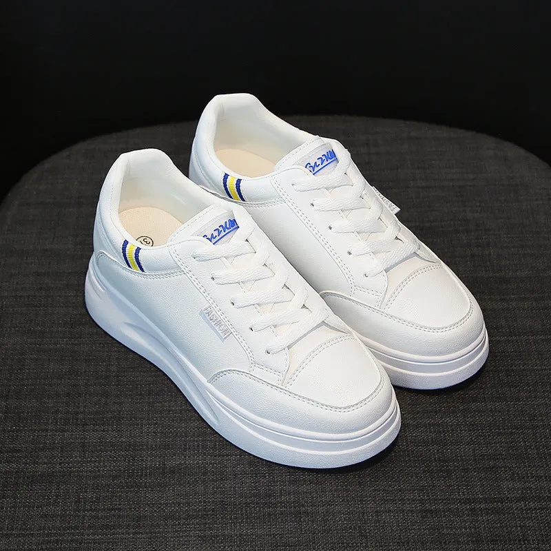 INSTOCK-White versatile inner height women's shoes