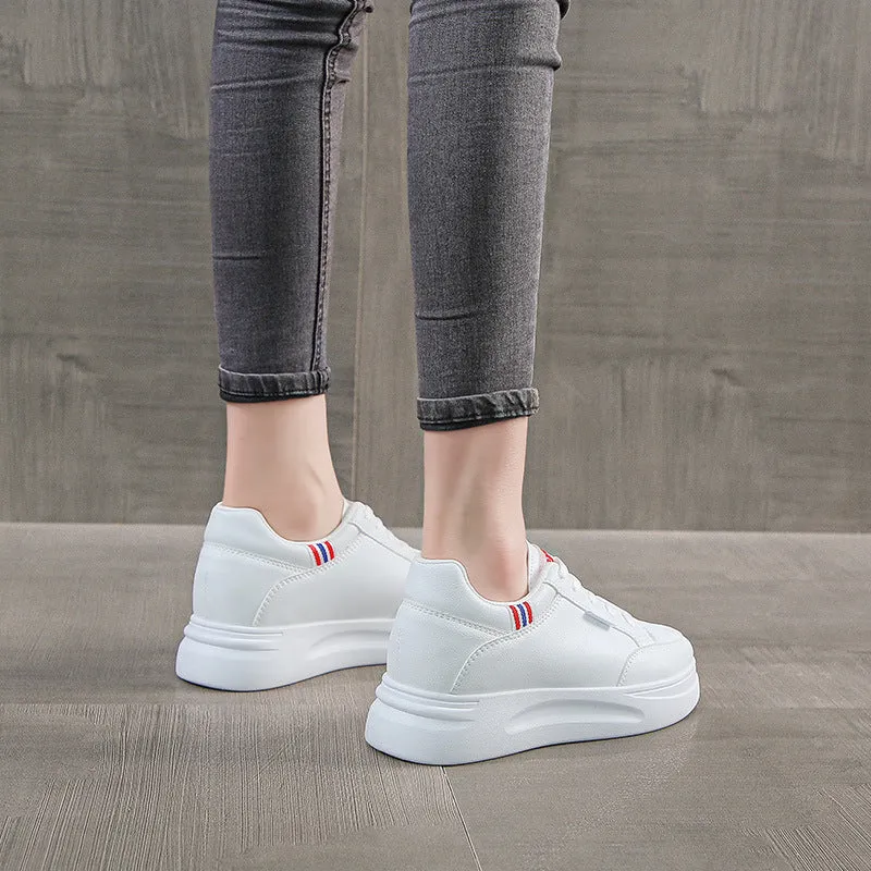 INSTOCK-White versatile inner height women's shoes