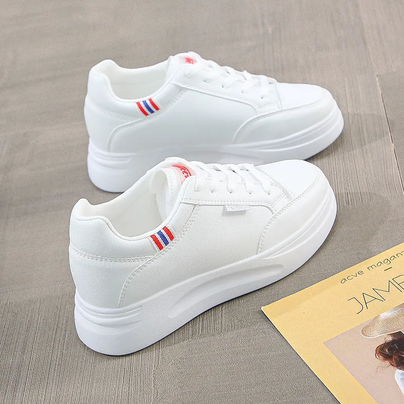 INSTOCK-White versatile inner height women's shoes