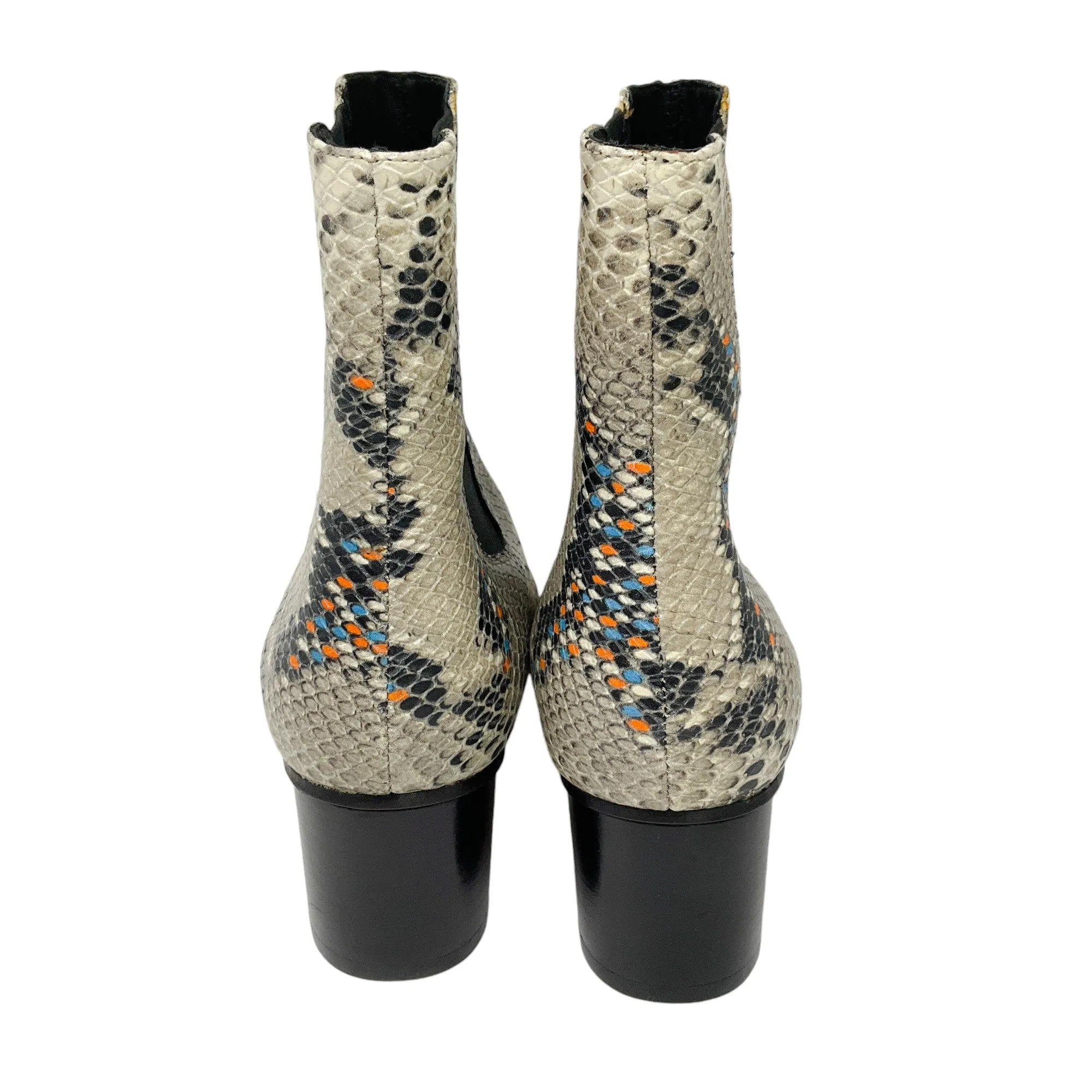 Isabel Marant Ivory Multi Snake Print Leather Booties