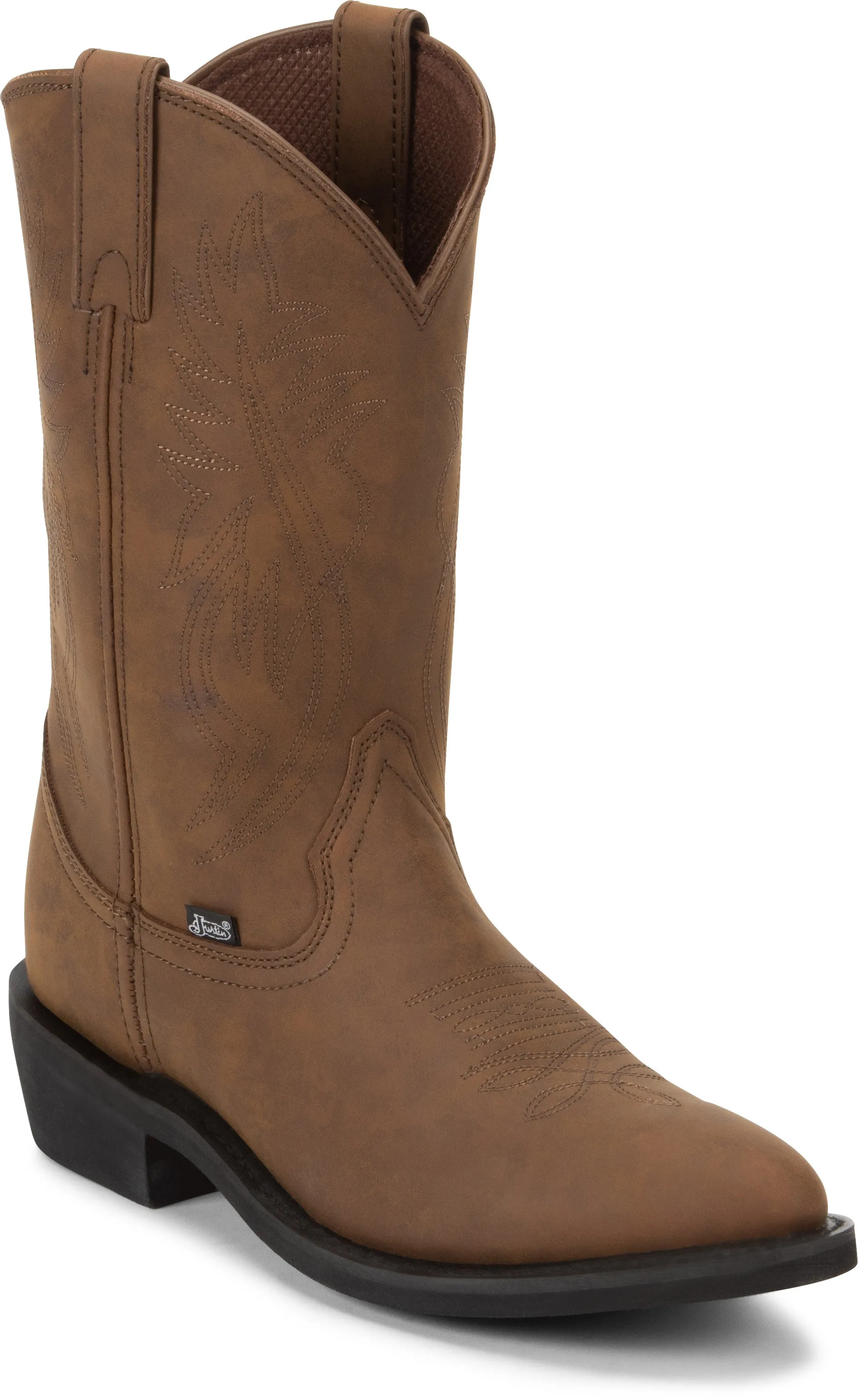 'Justin' Men's 12" Butch Farm & Ranch Western Round Toe - Tan