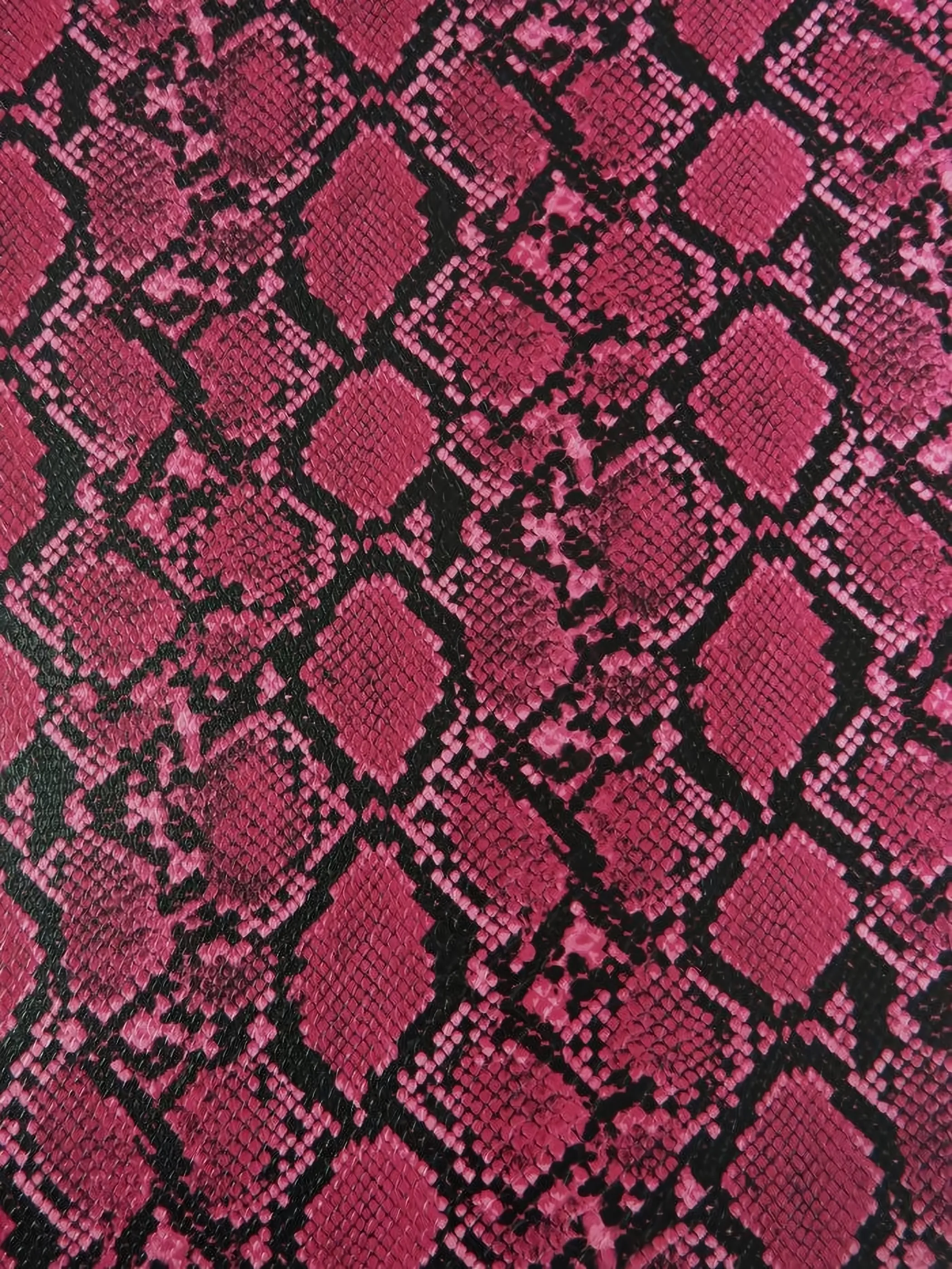 Kiss Fuchsia / Calico Python Snake Vinyl Fabric