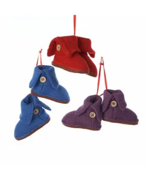 Knit Bootie Ornament - Various Colors