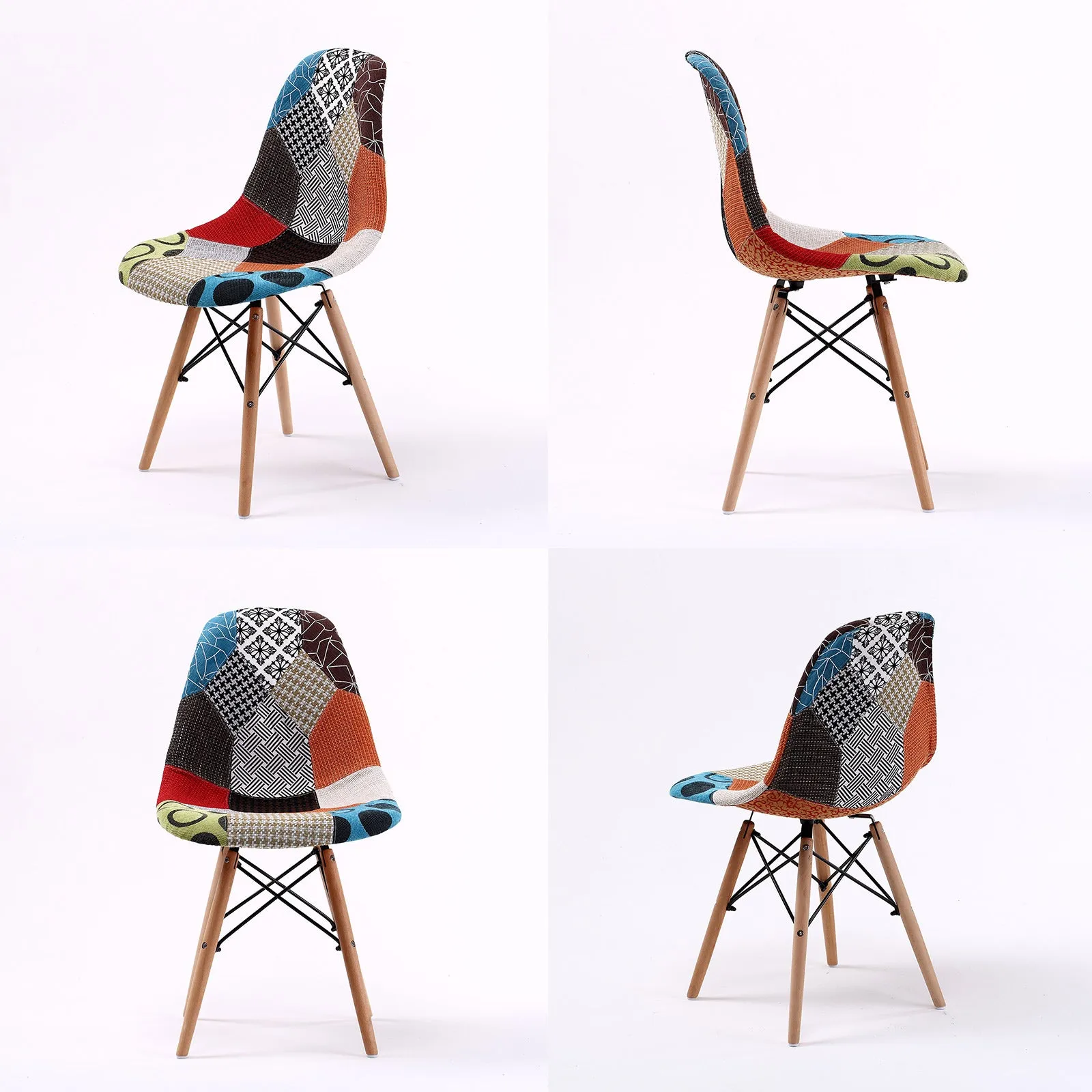 La Bella 2 Set Multi Colour Retro Dining Cafe Chair DSW Fabric