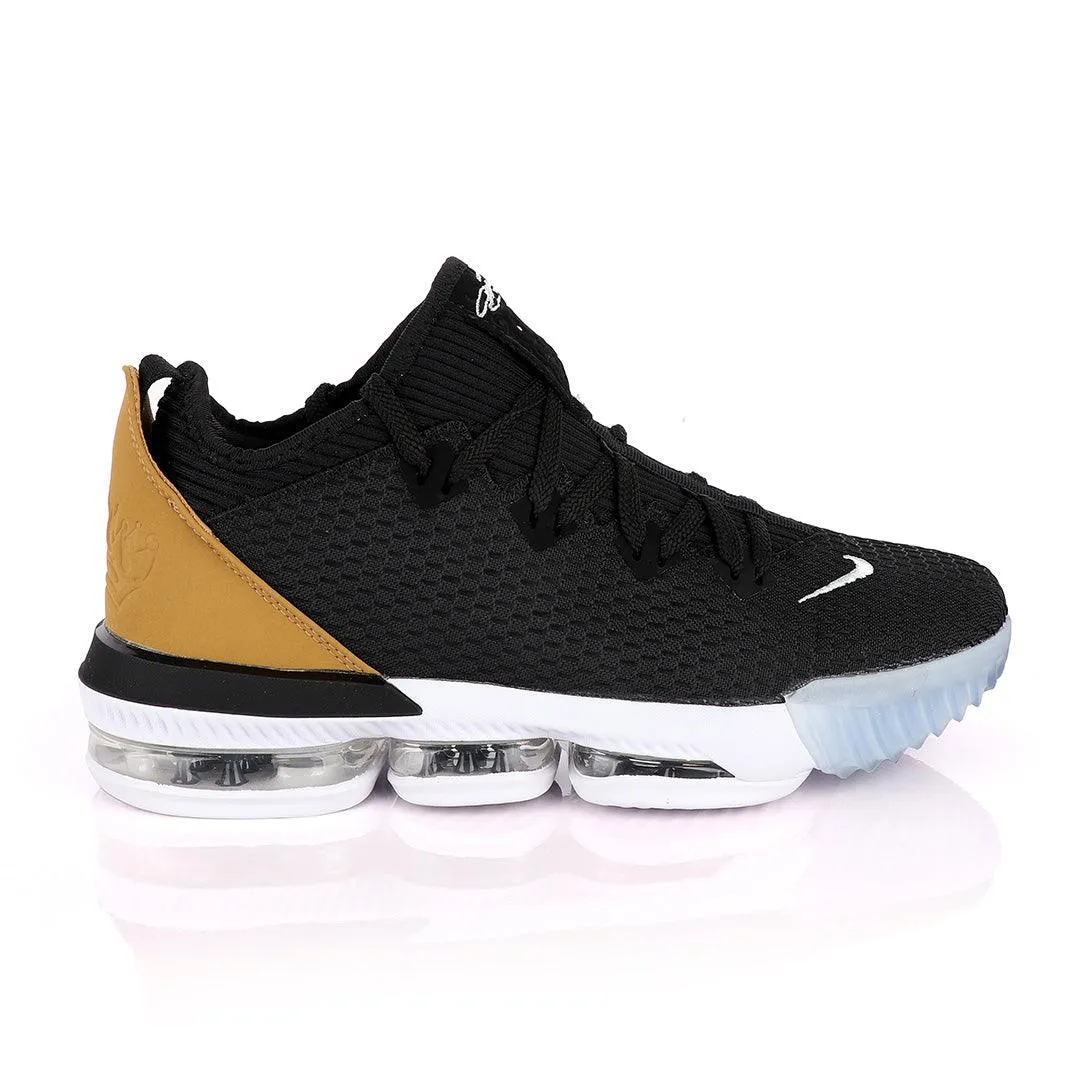 LEB XVI Low EP Black Gold Basketball Sneakers.