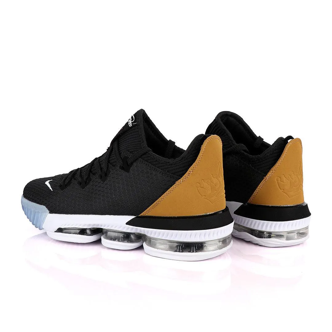 LEB XVI Low EP Black Gold Basketball Sneakers.