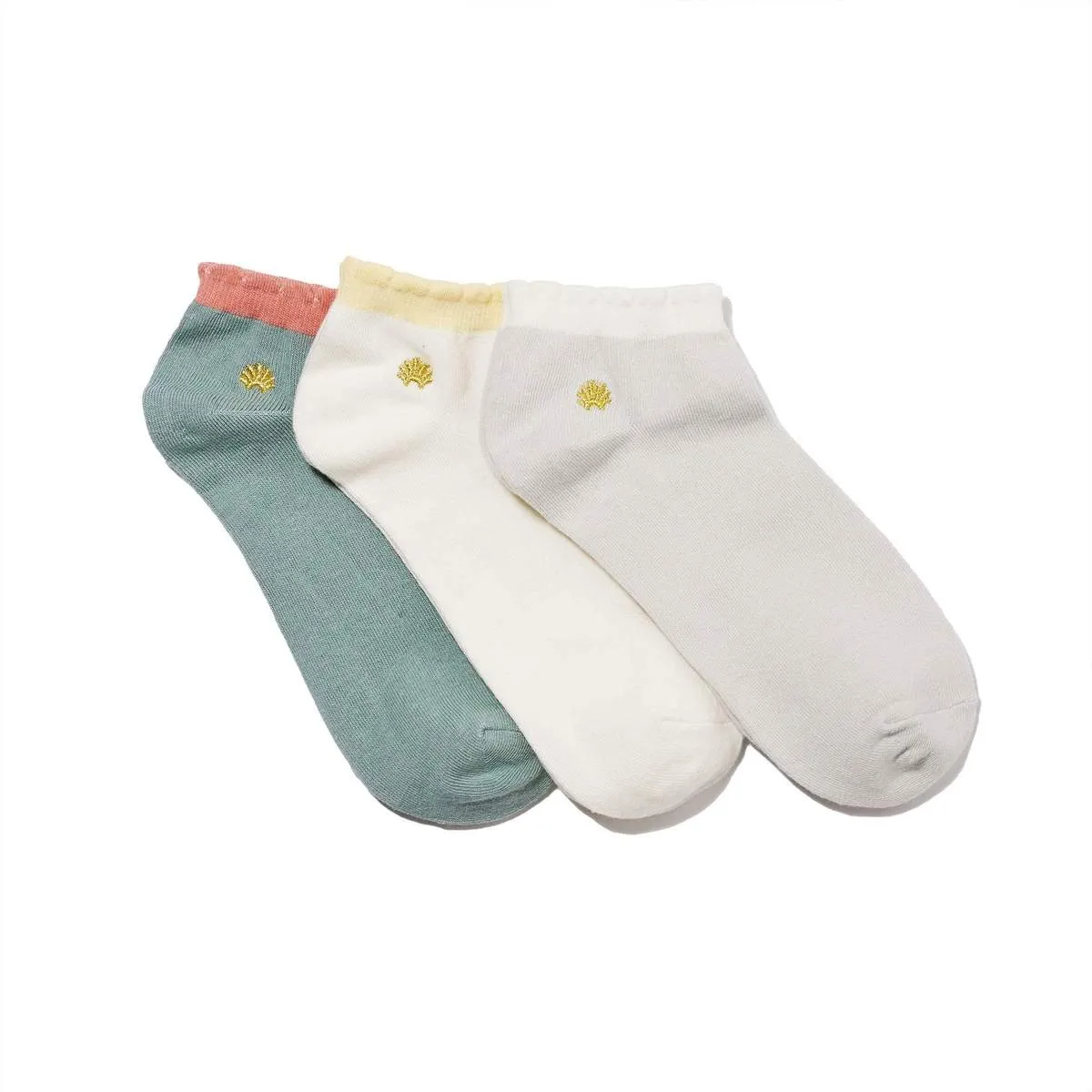 Lele Sadoughi CLOUD SET OF 3 COUNTRY CLUB ANKLE SOCKS