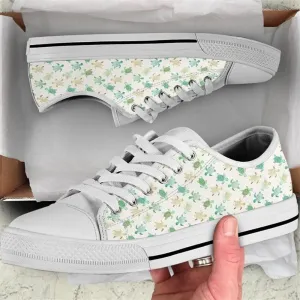 Lovely Turtle Watercolor Pattern Low Top Shoes, Low Top Sneaker, Low Top Canvas Shoes