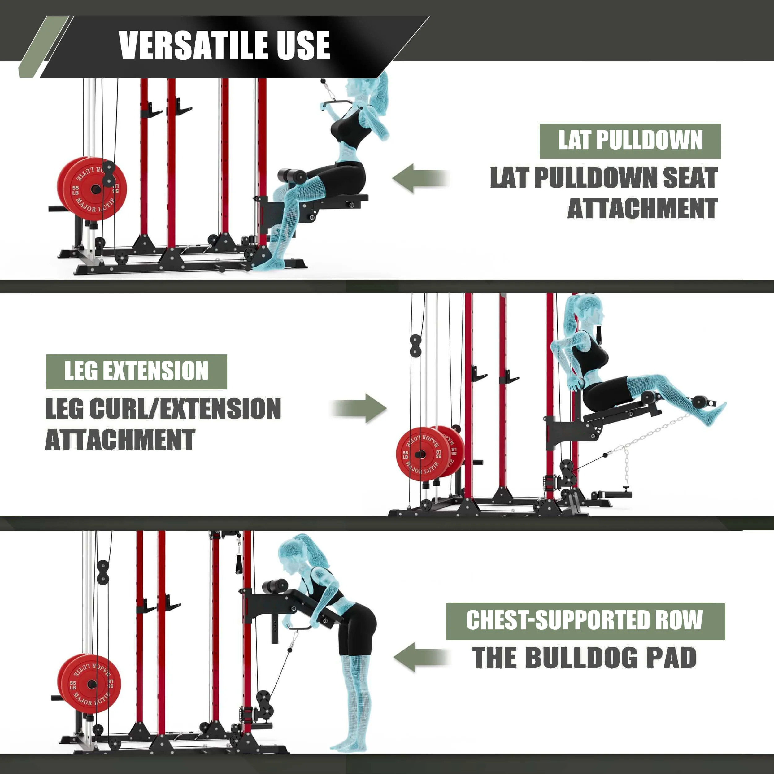 MAJOR FITNESS Rack Mounted Leg Extension