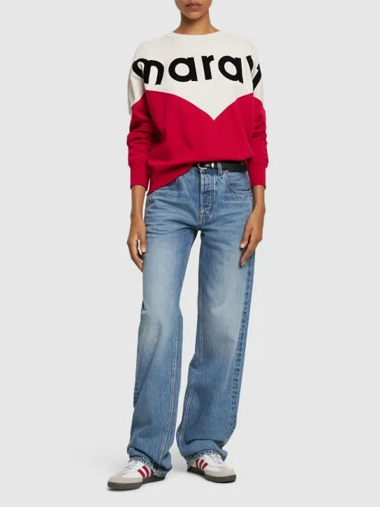 Marant Etoile   Houston logo jersey cotton sweatshirt 