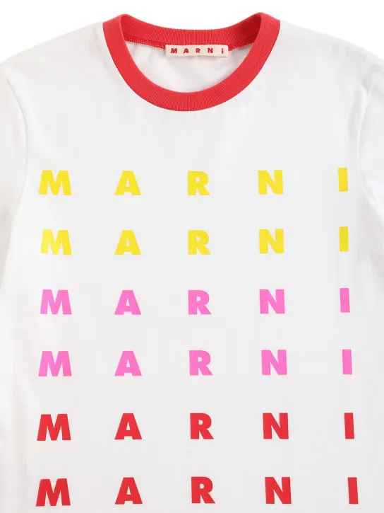 Marni Junior   Logo print cotton jersey t-shirt 