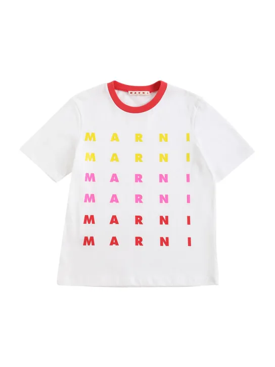 Marni Junior   Logo print cotton jersey t-shirt 