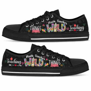 Math Teacher Teaching Wild Things Low Top Shoes, Teacher Shoes, Low Top Sneakers