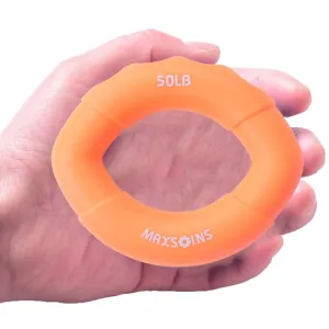 MAXSOINS MXO-009898 Silicone Finger Exercise Grip Device Olive Shape Rehabilitation Finger Pinch Device, Specification: 50LB(Orange)