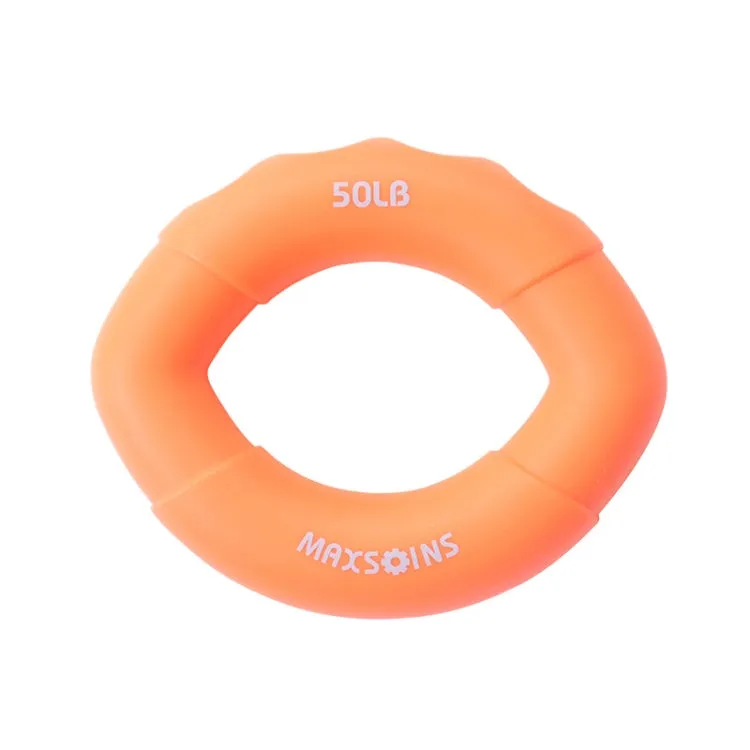 MAXSOINS MXO-009898 Silicone Finger Exercise Grip Device Olive Shape Rehabilitation Finger Pinch Device, Specification: 50LB(Orange)